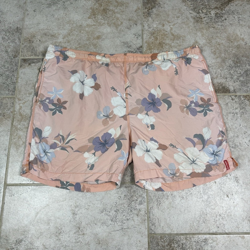Tommy Bahama Board Shorts Mens XL 100% Nylon Floral Hawaiian Swim Trunks